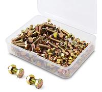 Tornillos hexagonales de acero galvanizado M5 x 10 mm, 80 unidades, 8,8, con hexágono exterior y tuercas