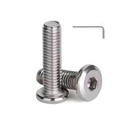 Tornillos hexagonales de cabeza plana de 1/4-20 x 1-1/4 pulgadas (paquete de 20), tornillos de cabeza plana, acero inoxidable 304 18-8, accionamiento hexagonal, acabado brillante, rosca totalmente a