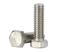 Tornillos hexagonales M8-1,25 x 30 mm, acero inoxidable 18-8 (304), acabado liso, totalmente roscado, 20 piezas