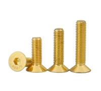 Tornillos hexagonales planos avellanados de acero inoxidable chapados en titanio, color dorado, DIN7991, M2, M2.5, M3, M4, M5, M6, 5-10 unidades(M6x16 5pcs)