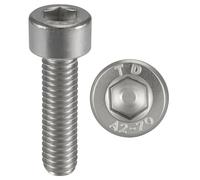 Tornillos INOX M2,5x8 mm con cabeza cilíndrica BTR Ø 2,5x8 mm | Tornillos M2,5 x 8mm CHC de 6 cantos huecos (llave allen) | Acero Inoxidable A2-70 (V2A/304) | ISO 4762 / DIN 912 : LOTE DE 5 Piezas