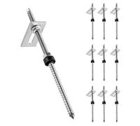 Tornillos M10 x 200 mm, sistema fotovoltaico (10 unidades) de acero inoxidable, altura regulable, tacos para fijación solar fotovoltaica en techos de edificios, material: acero inoxidable (SUS304) (10