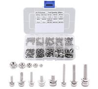 tornillos m2.5 10mm + Akozon Tornillos Surtido Kit, Acero Inoxidable SS304 Cabeza M2 M2.5 M3 M4 M5 160pcs