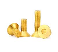tornillos， M2 .5 M3 M4 M5 M6 M8 Tornillos de cabeza avellanada hexagonal plana latón tornillo reparación sujetadores(M6 (5pcs),4mm)