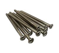 Tornillos M3,5 x 50 mm, cromados pulidos, para interruptor de luz y placas frontales de enchufe, cabeza abovedada, paquete de 10