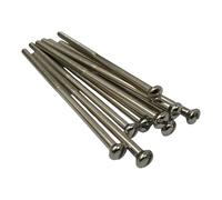 Tornillos M3,5 x 75 mm, cromados pulidos, para interruptor de luz y placas frontales de enchufe, cabeza abovedada, paquete de 10