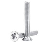 Tornillos M3 Cabeza Plana y Cruz de Acero Inoxidable SS304 Hilo Completo 100 unidades (M3×16mm)