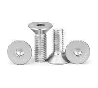 Tornillos M3, tornillos de cabeza plana M3 x 10 mm, pernos de cabeza avellanada M3-0,5 x 10 mm, tornillo y perno de acero inoxidable 18-8, secado a máquina, llave Allen, rosca completa, acabado