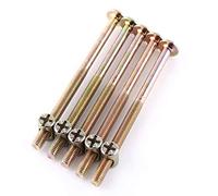 Tornillos M6 para muebles de 40 mm/60 mm/80 mm/90 mm/100 mm de acero galvanizado para muebles con tuercas de barril y tuercas de taco, paquete de 10 unidades