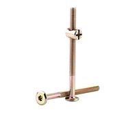 Tornillos M6 para muebles de 40 mm/60 mm/80 mm/90 mm/100 mm de acero galvanizado para muebles con tuercas de barril y tuercas de taco, paquete de 10 unidades