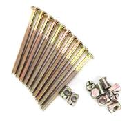 Tornillos M6 para muebles de 40 mm/60 mm/80 mm/90 mm/100 mm de acero galvanizado para muebles con tuercas de barril y tuercas de taco, paquete de 10 unidades