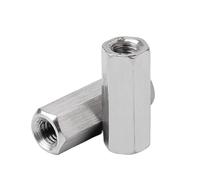 tornillos metálicos 1/2/4/5/10 piezas M3 M4 M5 M6 M8 M10 304 Tuercas hexagonales de acero inoxidable Alargamiento de unión de columna Tuerca de acoplamiento Separador de conexión Varilla larga Tuerca
