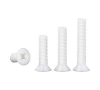 Tornillos metálicos 10/50 piezas M3 M4 M5 M6 Blanco Nylon Cabeza cónica Plana Tornillo de Máquina Tornillo de Máquina Aislado Plástico (25 MM_M4-50 PCS)