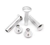 Tornillos metálicos 10/50 uds. M2 .5 M3 M4 M5 M6 Aluminio Cabeza redonda plana tipo botón Remache semihueco Longitud 8-20 mm (Tamaño: 10 ., Color: 8 mm)(16mm,M5 10pcs)