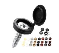 tornillos metálicos 100 Uds. Tapa de tornillo de plástico con , tuercas plegables, tapa protectora a presión, botón, tornillo, muebles de madera, tuercas decorativas, pernos, Hardware(100pcs Black)