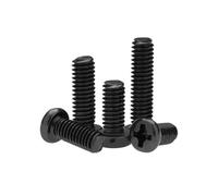 Tornillos metálicos 100pcs Black Round Head Cross Screw M1 M1.2 M1.4 Pan Head Electronic Metric Screw(2mm,M1 x100pcs)