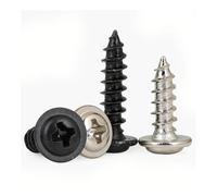 Tornillos metálicos 20-100 piezas Tornillos autorroscantes Phillips con arandela Tornillo PWA M1.2 M1.4 M2 M2 M5 Tornillos roscados Phillips de cabeza de cacerola negra(Nickle plateado,5mm, M2 100Pcs)