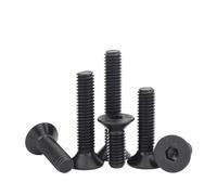 tornillos metálicos 20 tornillos de cabeza avellanada hexagonal de acero negro, grado 10.9, M2, M2.5 y M3.(15mm,M2-20pcs)