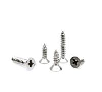 Tornillos metálicos 200 Uds M2 M2.6 M3 Oro Plata Bronce Negro Longitud 4-16mm 4 Colores Acero Cabeza Plana avellanada Tornillo de Madera autorroscante (Color : Silver, Size : 2.6x10mm)
