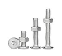 tornillos metálicos Juego de 30 tornillos y tuercas de cabeza plana hexagonal de acero inoxidable 304, M2, M2.5 y M3, tamaño grande(12mm,M2-30sets)