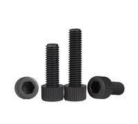 tornillos metálicos Tornillo de cabeza ahuecada cilíndrica de nailon negro, M3, M5, M8, M10, M12, con hexágono interior, moleteado, de plástico, aislante(M12x40mm-1pcs)