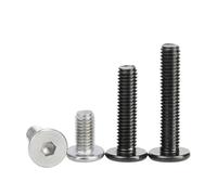 tornillos metálicos Tornillos de cabeza hexagonal ultradelgados, de acero al carbono negro/acero inoxidable 304, M2, M2.5, M3, M4, M5, M6, M8, lote de 10, 20 y 50 unidades.(Silver 304,M2x4mm 50pcs)