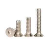 tornillos metálicos Tornillos de cabeza plana avellanada hexagonal de acero al carbono niquelado, grado 10.9, M1.6-M12, 5-30 unidades(12mm,M5-10pcs)