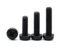 tornillos metálicos Tornillos de cabeza plana con aislamiento, de nailon, de plástico, blanco y negro, con rosca métrica M4, M5 y M6, de 20 a 50 unidades(Black,10MM_M4 X50PCS)