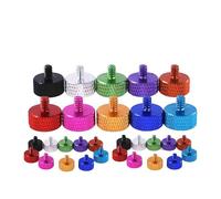 Tornillos moleteados de aleación de aluminio de colores - UNC 6-32 Pernos de cabeza plana moleteada for apriete manual (longitudes de 5 a 20 mm)(Golden,UNC 6-32x12mm)