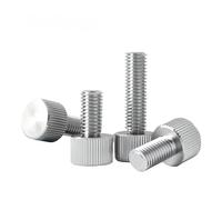 Tornillos Moleteados Tornillos de pulgar acero inoxidable 304 M4 M5 M6 M8 cabeza redonda plana tornillos ajuste Manual moleteada pernos(25mm,M6 (2Pcs))