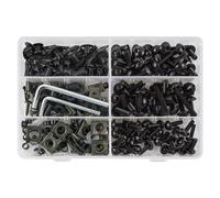 Tornillos moto Para Ninja 1000 250R 300 400 500 650 650R 253pcs Motocicleta Para M5 M6 Pernos Tornillos Arandelas Clips Carenado Para Kit De Pernos(Black)