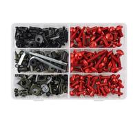 Tornillos moto Para Ninja 1000 250R 300 400 500 650 650R 253pcs Motocicleta Para M5 M6 Pernos Tornillos Arandelas Clips Carenado Para Kit De Pernos(Red)