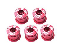 Tornillos para Bielas Ligeros Y Resistentes de Color Rojo Mecanizados con CNC para Bicicleta 5 Piezas de Aleación de Aluminio