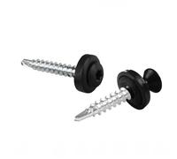 Tornillos para chapas trapezoidales PAROTEC, autorroscantes y autotaladrantes con arandela de sellado EPDM, cabeza ovalada, TX20, 4,8mm x 35 mm, RAL 9005 Negro, 250 unidades