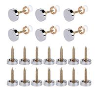 Tornillos para Espejo con Tapas Cubiertas de Tornillo Decorativas Pulido Clavos de Espejo con Goma para Mesas de té Armarios Marcos de Cuadros 16mm 20 Piezas