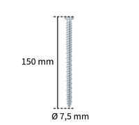 Tornillos Para Hormigón 7 , 5X150 Friulsider Turbovite Niquelado Blanca Torx T30