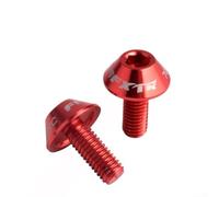 Tornillos para jaula de botella de bicicleta de aleación de aluminio M5x12mm 7075 CNC pulidos sujetadores para bicicleta de montaña de carretera, soporte de botella de agua, negro, paquete de 2 (rojo)