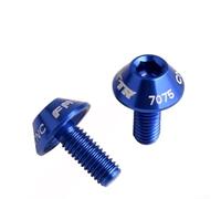 Tornillos para jaula de botella de bicicleta de aleación de aluminio M5x12mm 7075 CNC pulidos sujetadores para bicicleta de montaña de carretera, soporte de botella de agua, negro, paquete de 2 (azul)