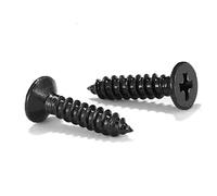 Tornillos para madera #4 x 1/2 pulgadas, 100 unidades, 18-8 (304), tornillos de acero inoxidable, cabeza plana, Phillips rápido, autorroscantes, óxido negro, por SG TZH
