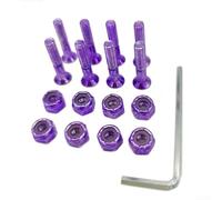 Tornillos para monopatín, 8 piezas de 25 mm, pernos de montaje de puente galvanizados de colores de 1 pulgada, juego de tornillos de cabeza de camión Longboard (morado)