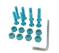 Tornillos para monopatín, 8 piezas de 25 mm, pernos de montaje de puente galvanizados de colores de 1 pulgada, juego de tornillos de cabeza de camión Longboard (azul)