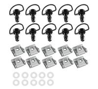 Tornillos para Motocicleta para Ducati 749 916 996 998 999 Tornillos De Carenado De 17 Mm Tornillos Remachables De 1/4 De Vuelta con Anilla Tuercas para Tornillos De Motocicleta(Negro,10 Piezas)