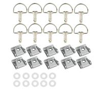 Tornillos para Motocicleta para Ducati 749 916 996 998 999 Tornillos De Carenado De 17 Mm Tornillos Remachables De 1/4 De Vuelta con Anilla Tuercas para Tornillos De Motocicleta(Plata,10 Piezas)