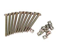 Tornillos para Muebles 10 uds, Tornillos de Acero al Carbono con Tuercas de Barril, Conector Fijación para Cunas, Camas, Sillas - 60 mm