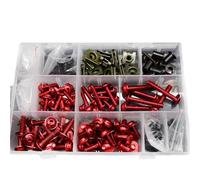 Tornillos para Parabrisas De Motocicleta para para CBR1000F SC24 1993-1998 Kit Completo, Tuercas Ajuste Rápido, Arandelas Laterales Tornillos De Montaje Carrocería(Rojo)