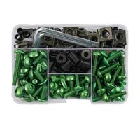 Tornillos para Parabrisas Kit De 190 Tornillos para Carenado Motocicleta para Yamaha Tracer 900 Surtido Completo, Tuercas, Llaves Y Fijaciones para Parabrisas Pernos Carenado(Verde)