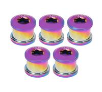 Tornillos para Platos de Bicicleta de Aleación de Titanio 6,5 mm 5 Unidades, Resistentes a la Corrosión, Ligeros y Fáciles de Instalar para Bicis de Rueda Pequeña (Vistosa)
