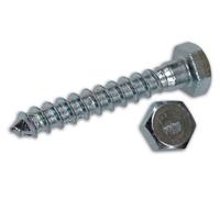 Tornillos para tirafondos de madera galvanizado cabeza hexagonal TE 10x100 mm paquete de 50 piezas