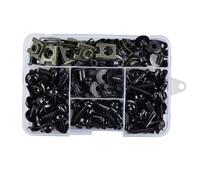 Tornillos Parabrisas Compatible Con 400GT Para 650GT CF MOTO 150NK 400NK 650NK 195PCS Carenado Motocicleta Parabrisas Aluminio Para Pernos Para M5 M6 Kit Tornillos Clip Tuerca(Black)