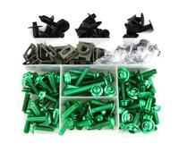 Tornillos Parabrisas Compatible Con Para Ninja Para ZX-10R Para Ninja ZX-14/R Para ZZR1400 Para ZZR600 Carenado Para Kit Pernos Arandelas Terminal De Batería Casco(Green)